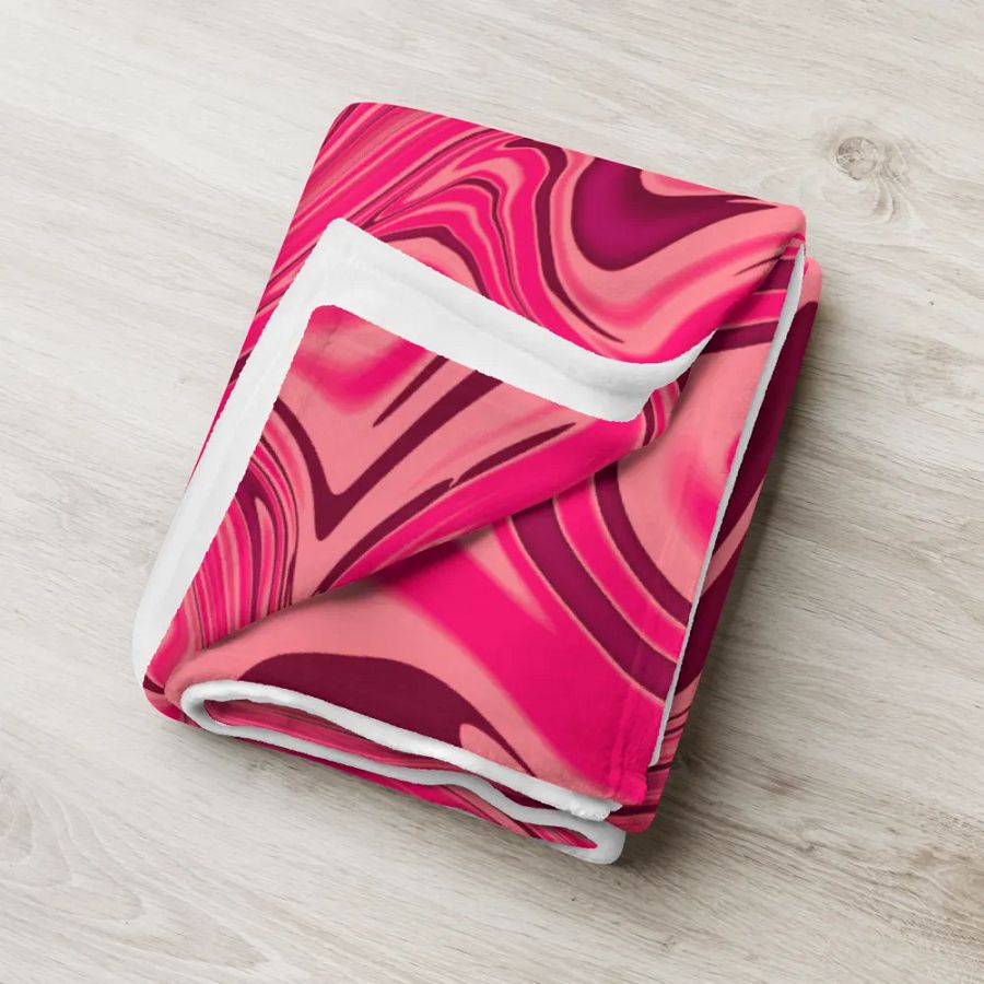 Throw Blanket - Shades of Magenta Pink Digital Fluid Art product image (3)