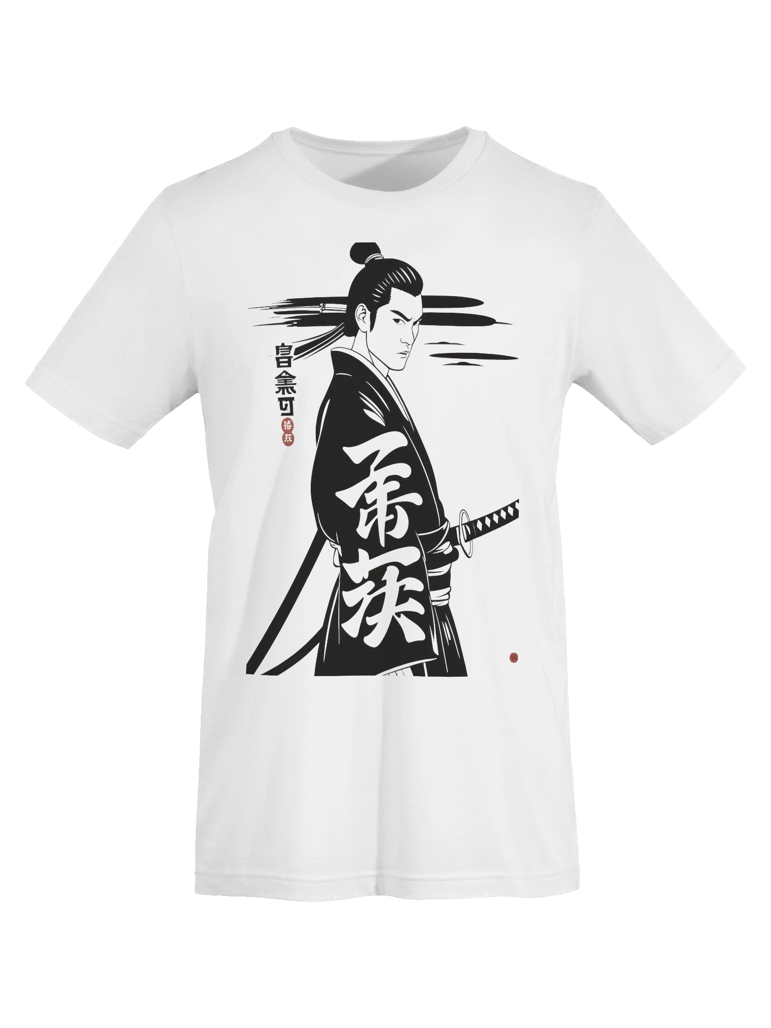 Samurai Profile Illustration Soft T-Shirt product image (7)