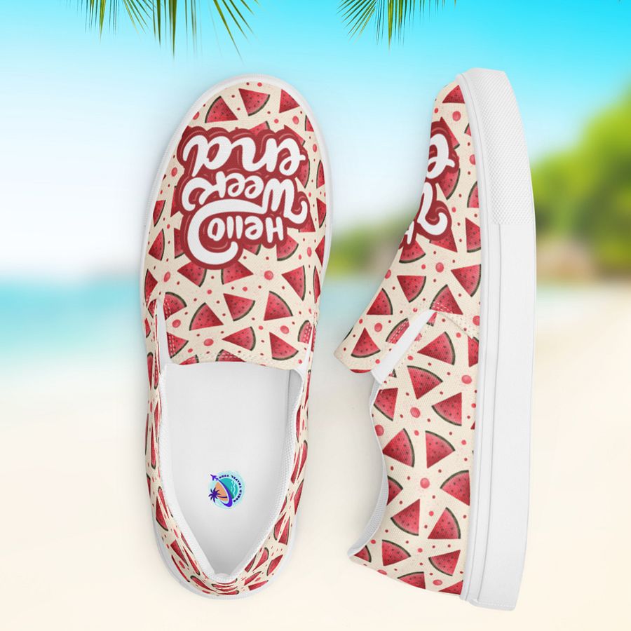 Hello Weekend Watermelon All Over Print Slip On Canvas Shoes product image (10)