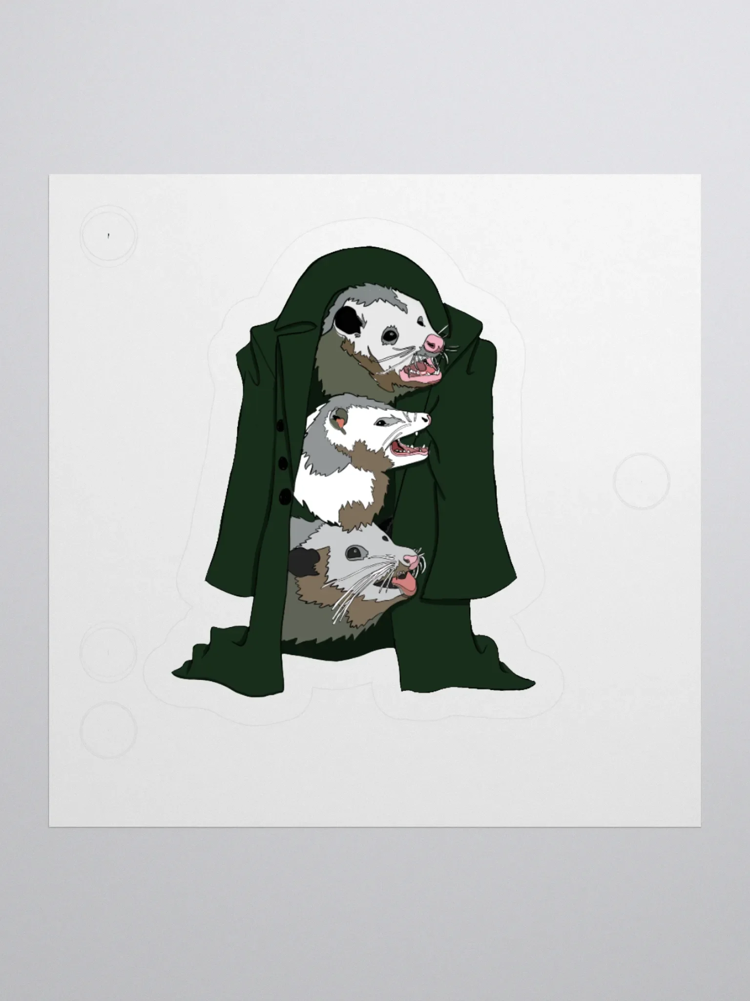 3 Possums in a Trench Coat Sticky product image (2)