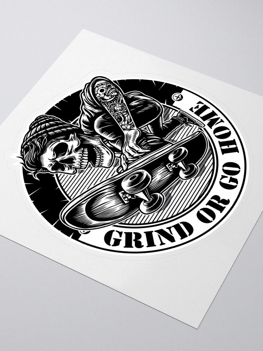 Grind Or Go Home | Skeleton Street Skater Sticker product image (9)