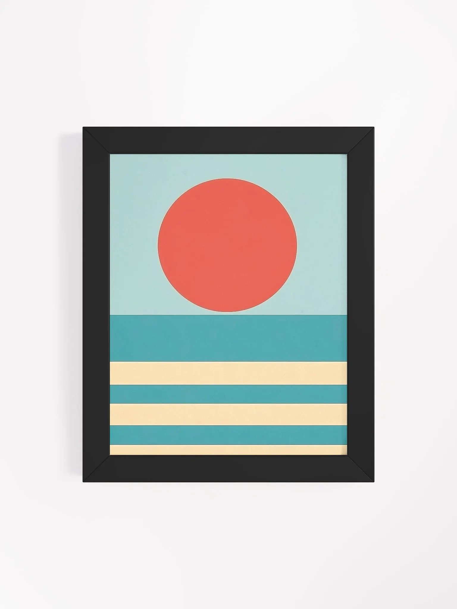 Framed Poster of a Red Sun and Stripes product image (65)
