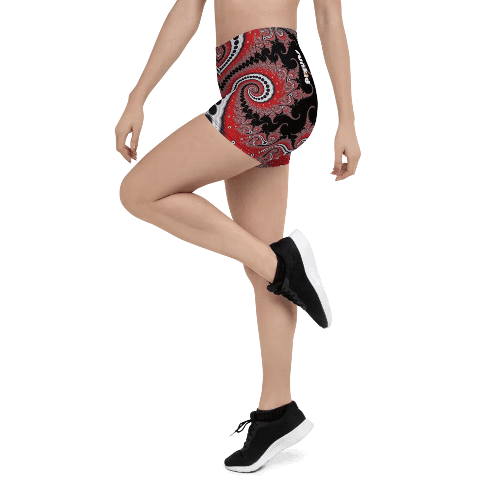 Fractal Bike Shorts - Red Velvet Goth product image (12)