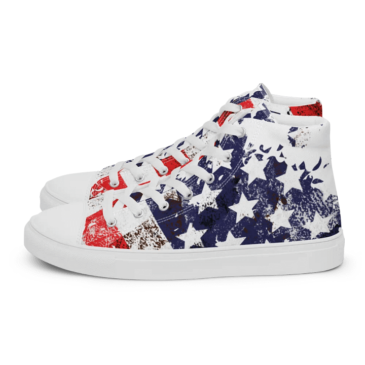 USA Flag Design _ Custom High-Top Sneakers _ Calceonova Streetwear USA product image (2)