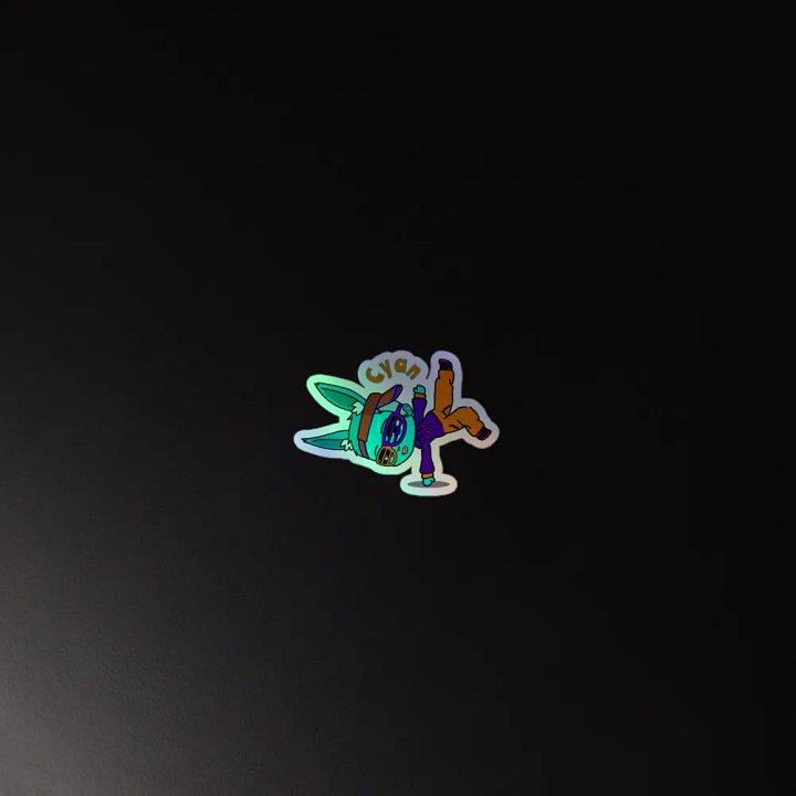 Cyan - Star Cluster Bunnies - rainbow sticker product image (2)