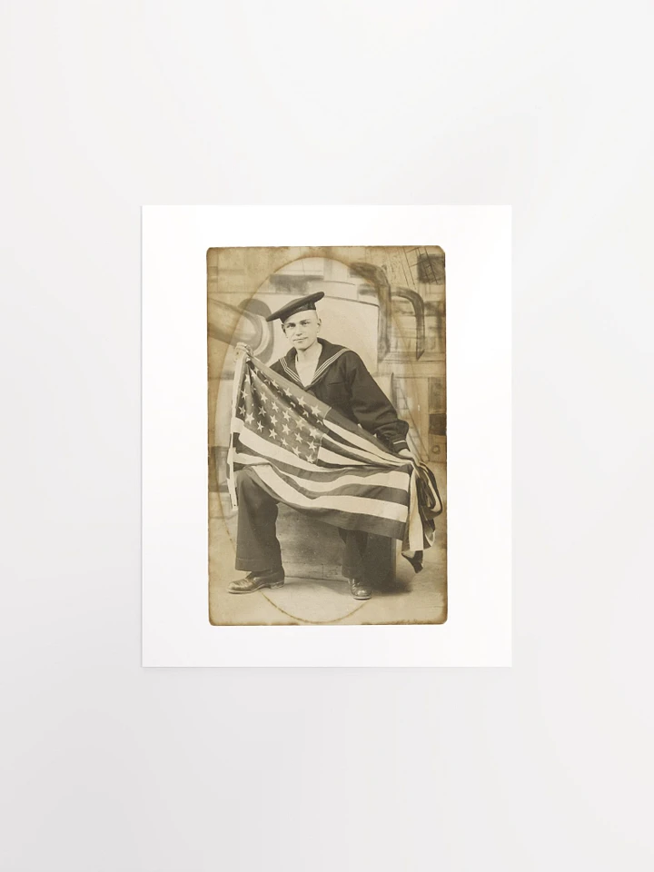 Sailor Holding American Flag By Unknown (c. 1910) - Print product image (1)