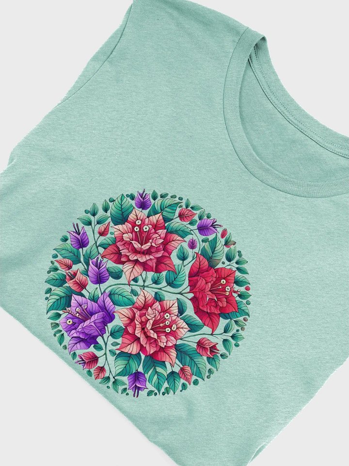 Mandala Bloom Unisex T-Shirt | AI Design bougainvillea flower mandala motif product image (1)