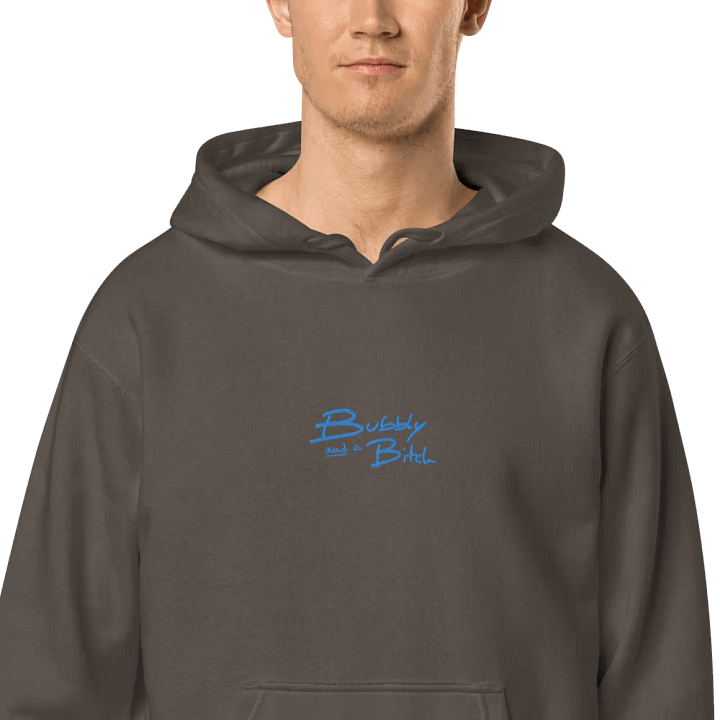 Bubbly and a B*tch embroidered (aqua) pigment-dyed hoodie product image (2)
