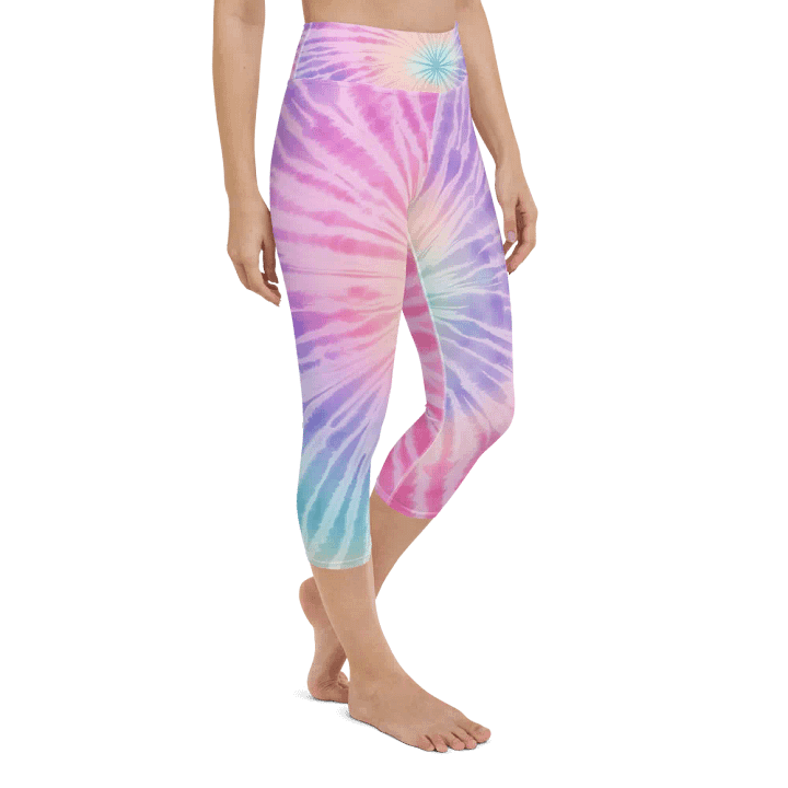 Pastel Radiance Tie-Dye Yoga Capri Leggings product image (2)
