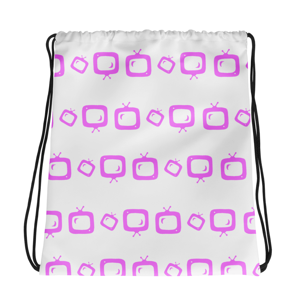 Movies and TV Drawstring Bag (White and Pink) product image (1)
