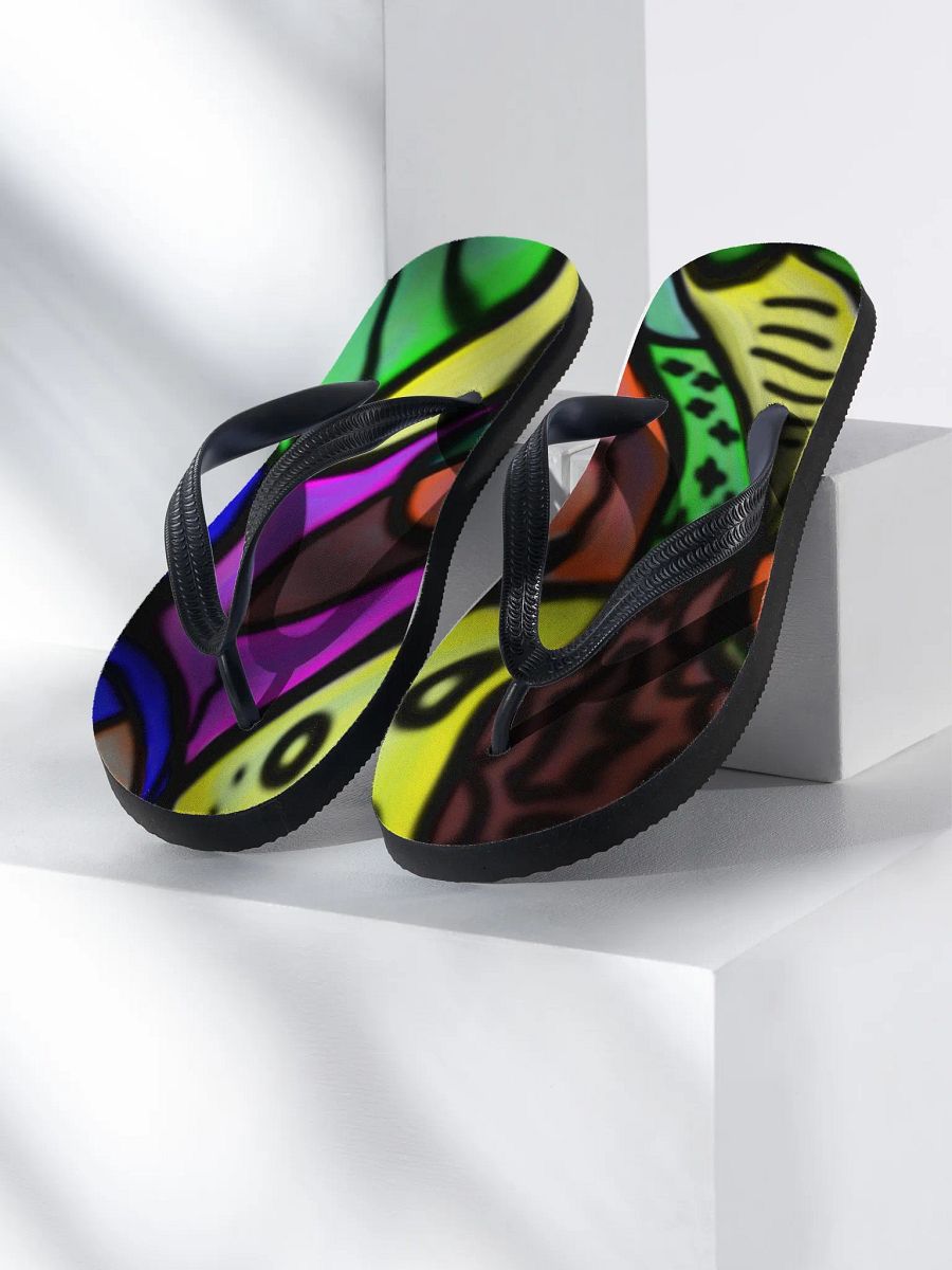 Flip flops in colorful abstract print product image (1)