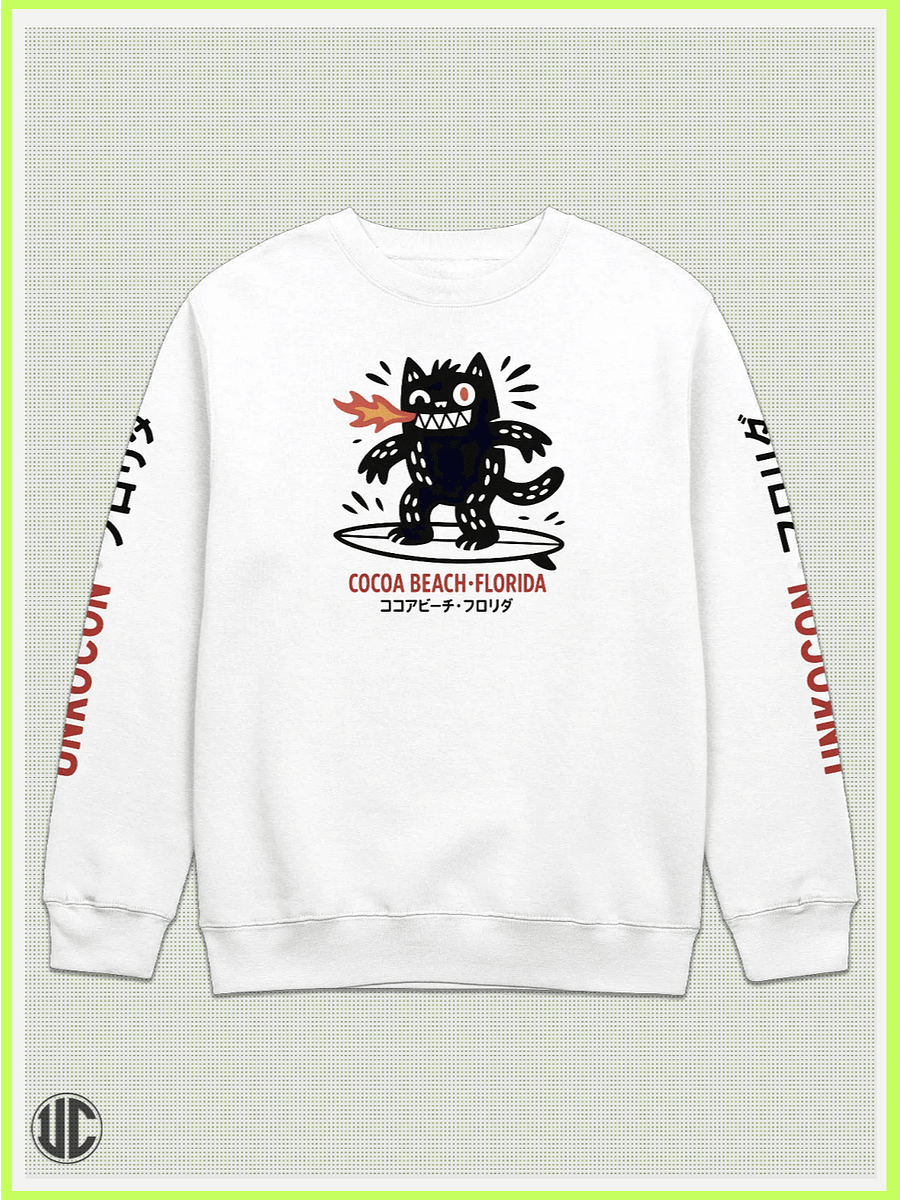 UnkoCon – Cocoa Beach FL Surfer Crew Neck Sweatshirt product image (1)