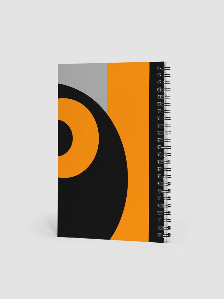 Black orange Circle and stripes Spiral Notebook product image (2)