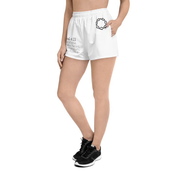 Proverbs 4:23 Women’s Athletic Shorts product image (2)