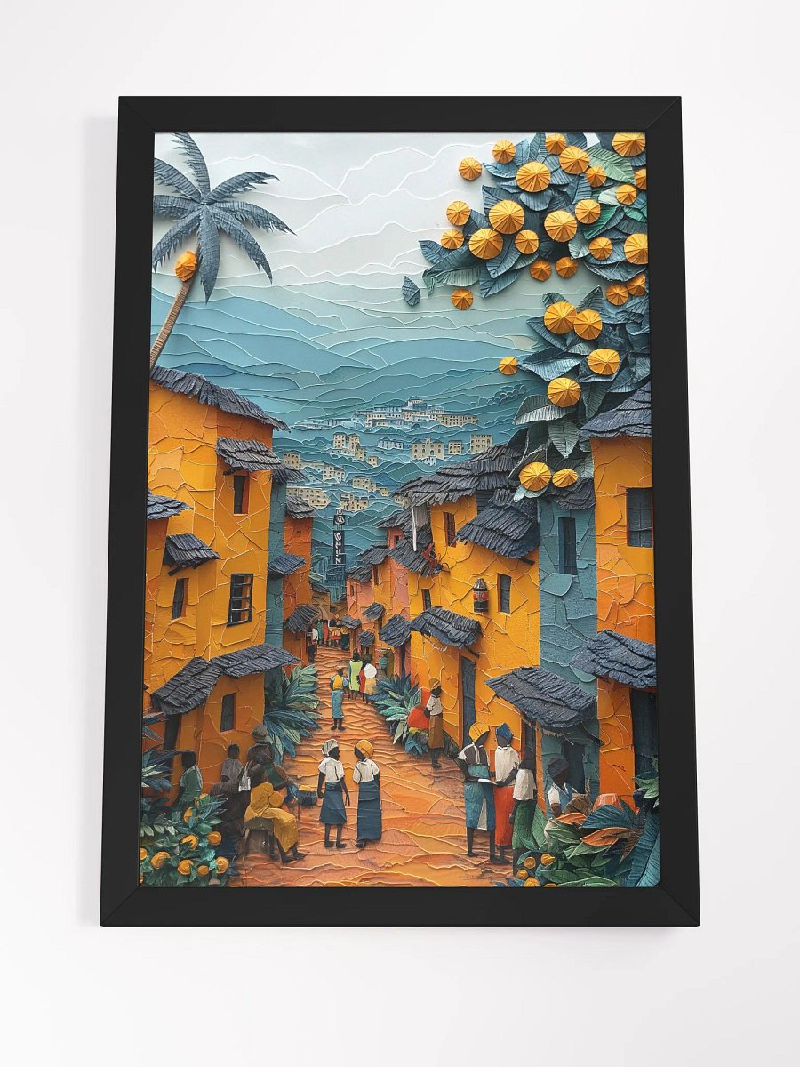 Life pulses along the beautiful village street - Luxury Framed Posters for Memorable Stays product image (4)