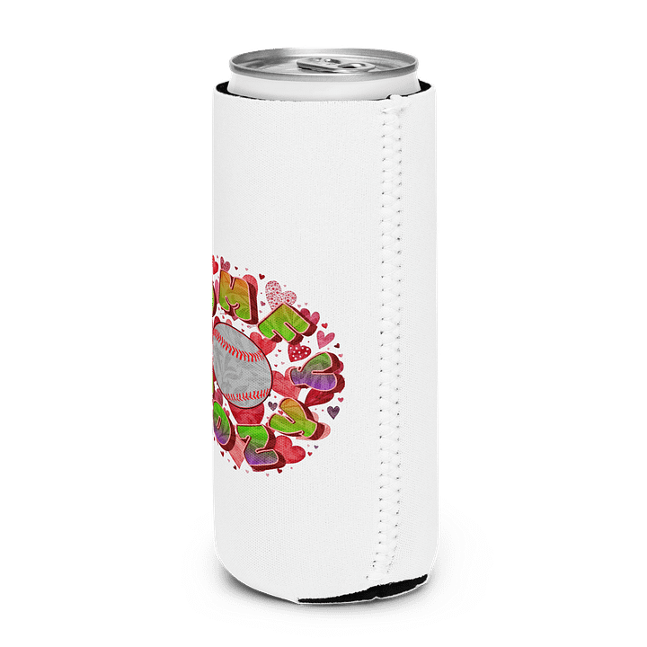 Comfy Cozy Baseball Vibrant Heart Can Cooler product image (2)
