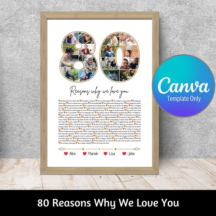 80 Reasons Why We Love You Canva Template product image (1)