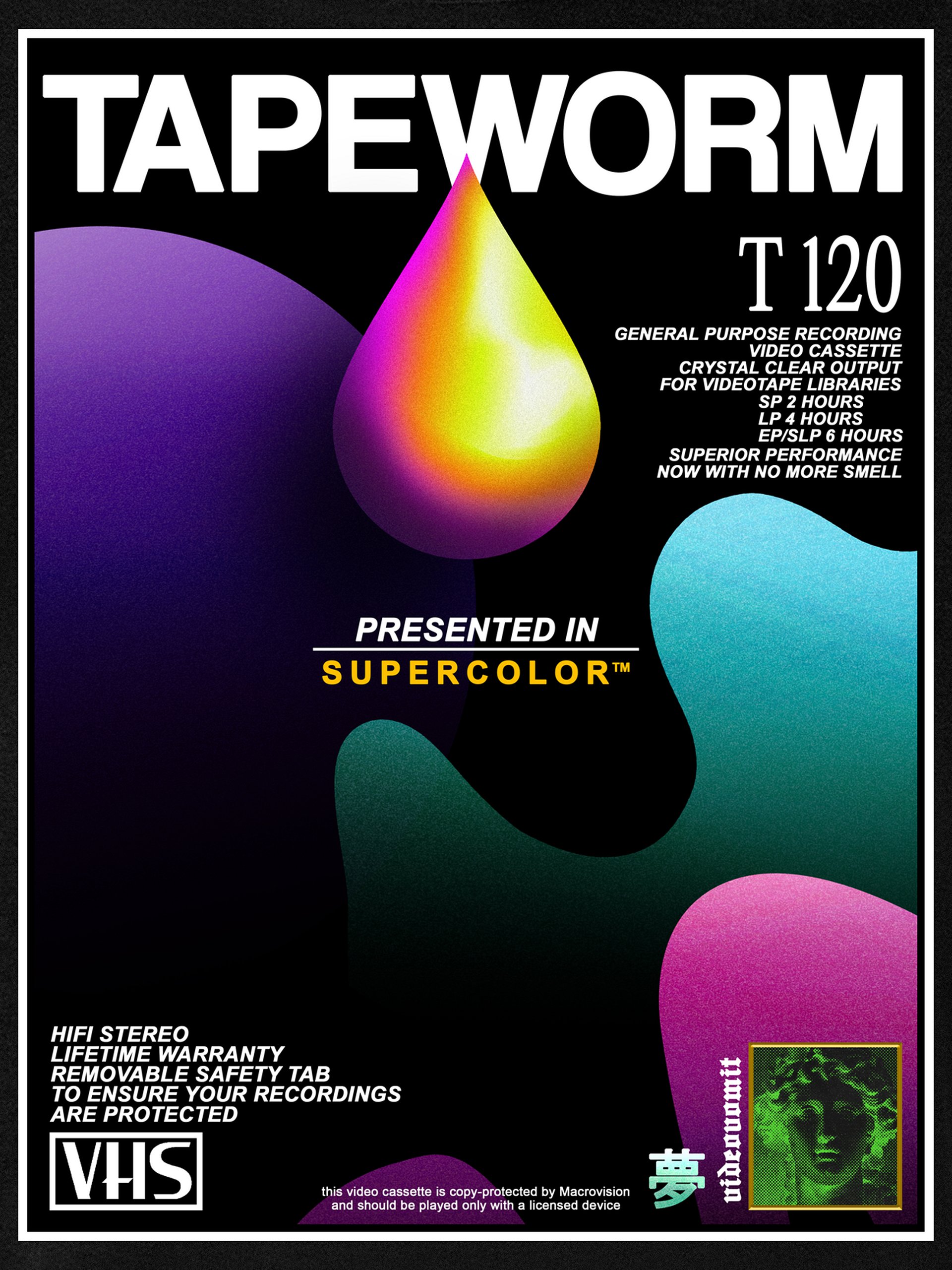 videovomit TAPEWORM VHS backprint shirt product image (1)