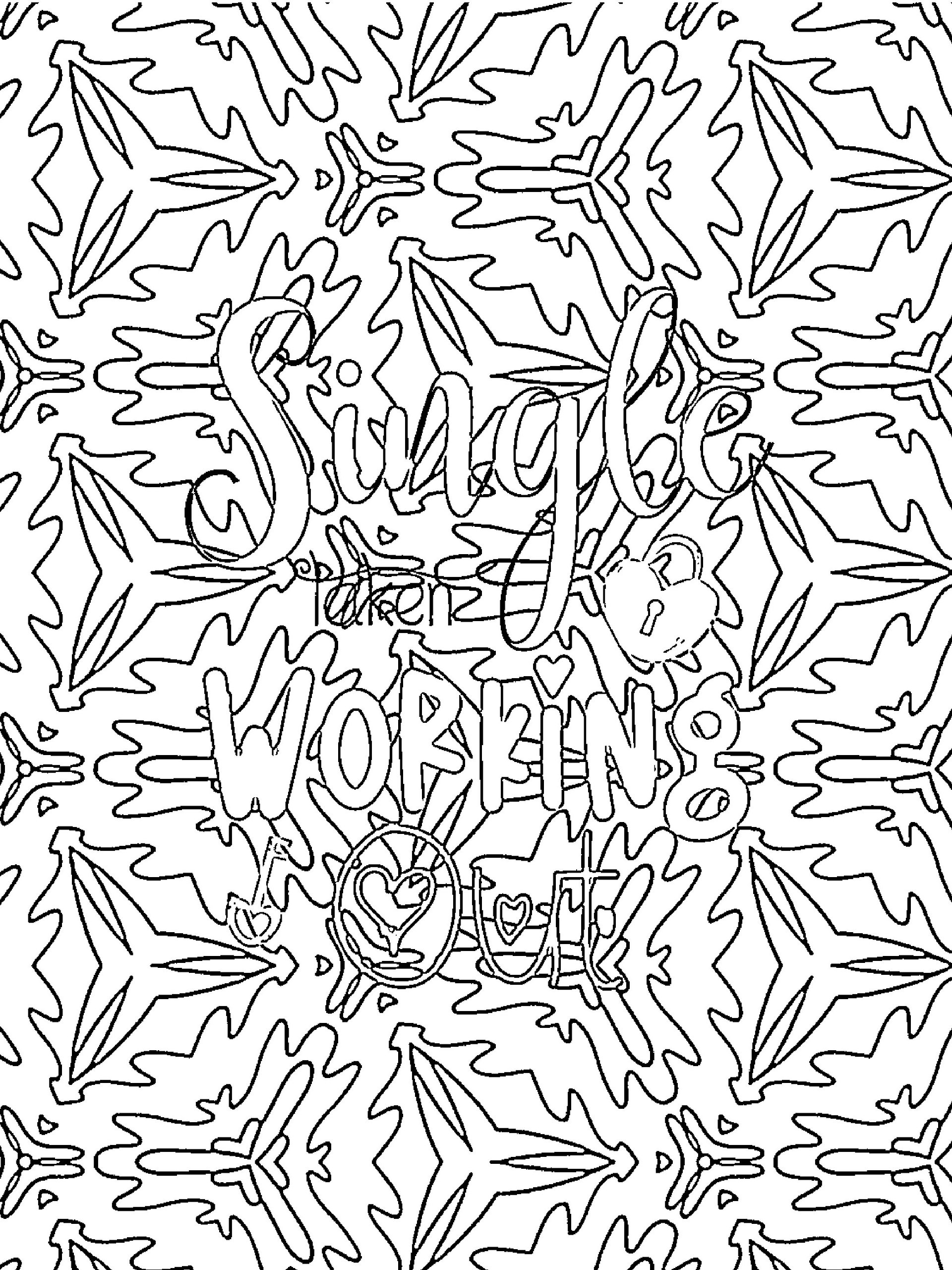 Valentine Quotes Coloring Book for Singles-Cupid Rhymes with Stupid: Funny Anti Celebration Love Slogans to Color product image (8)