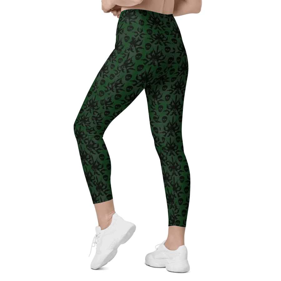 Gothic 2A High Waist Pocket Leggings - Green product image (7)