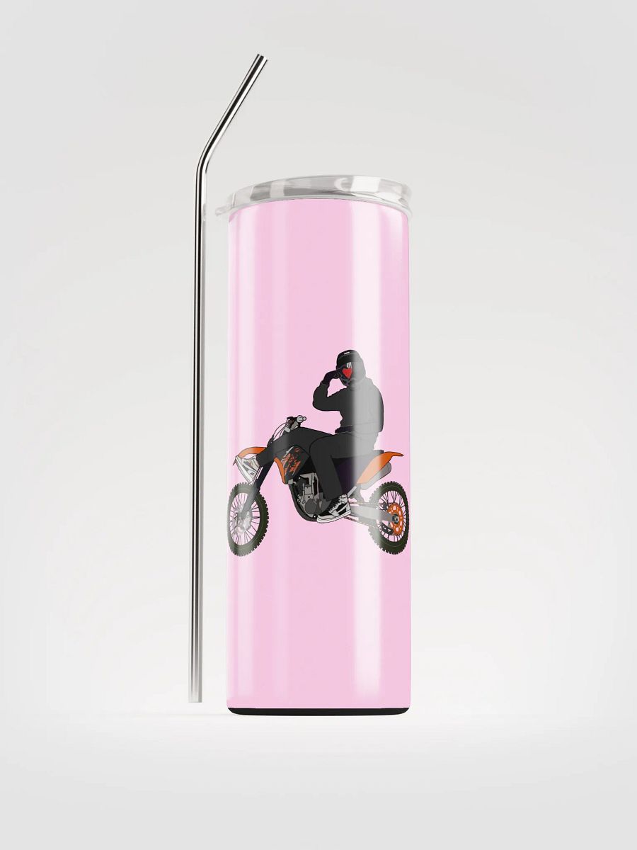 Heart-hand on Bike (Pink) Stainless Steel Tumbler product image (1)