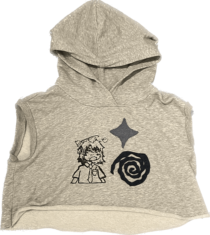 smidge print cropped vest hoodie product image (1)