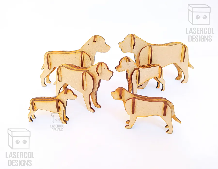 Dogs 3d Puzzle (3 Sizes) Set 4 - Laser Cut Files product image (9)