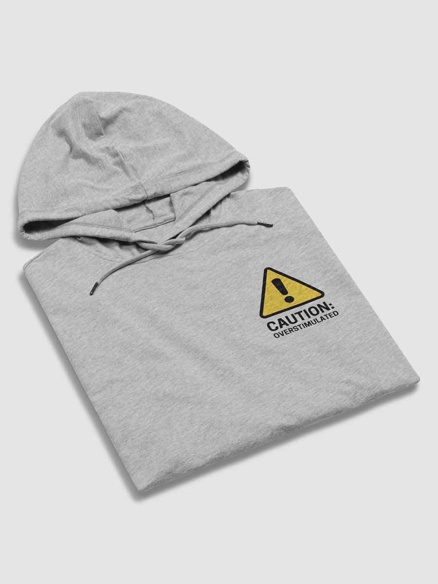 CAUTION: OVERSITMULATED (sm design) printed lightweight hoodie product image (6)