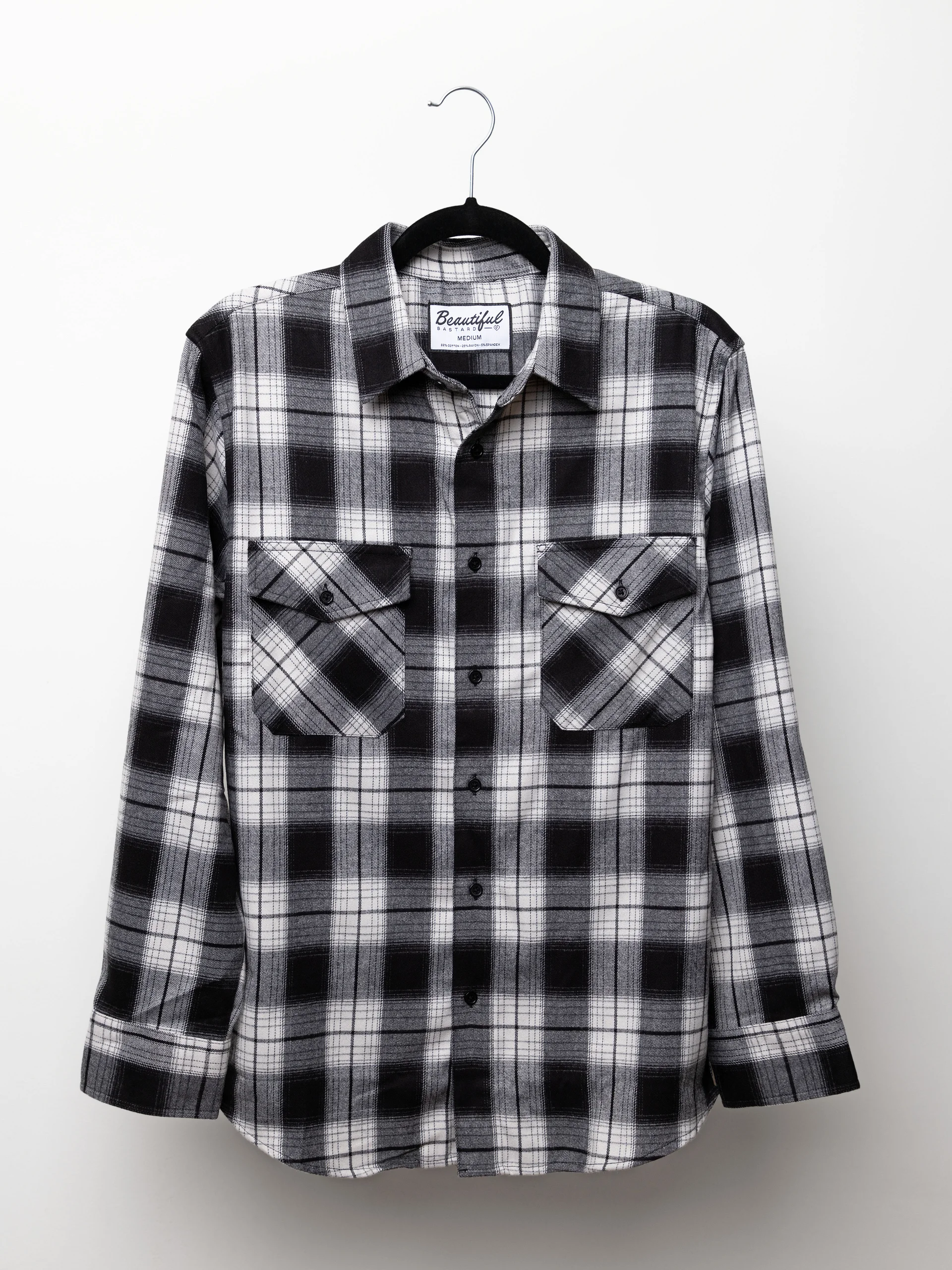 Flannel Button Up - White/Black product image (2)