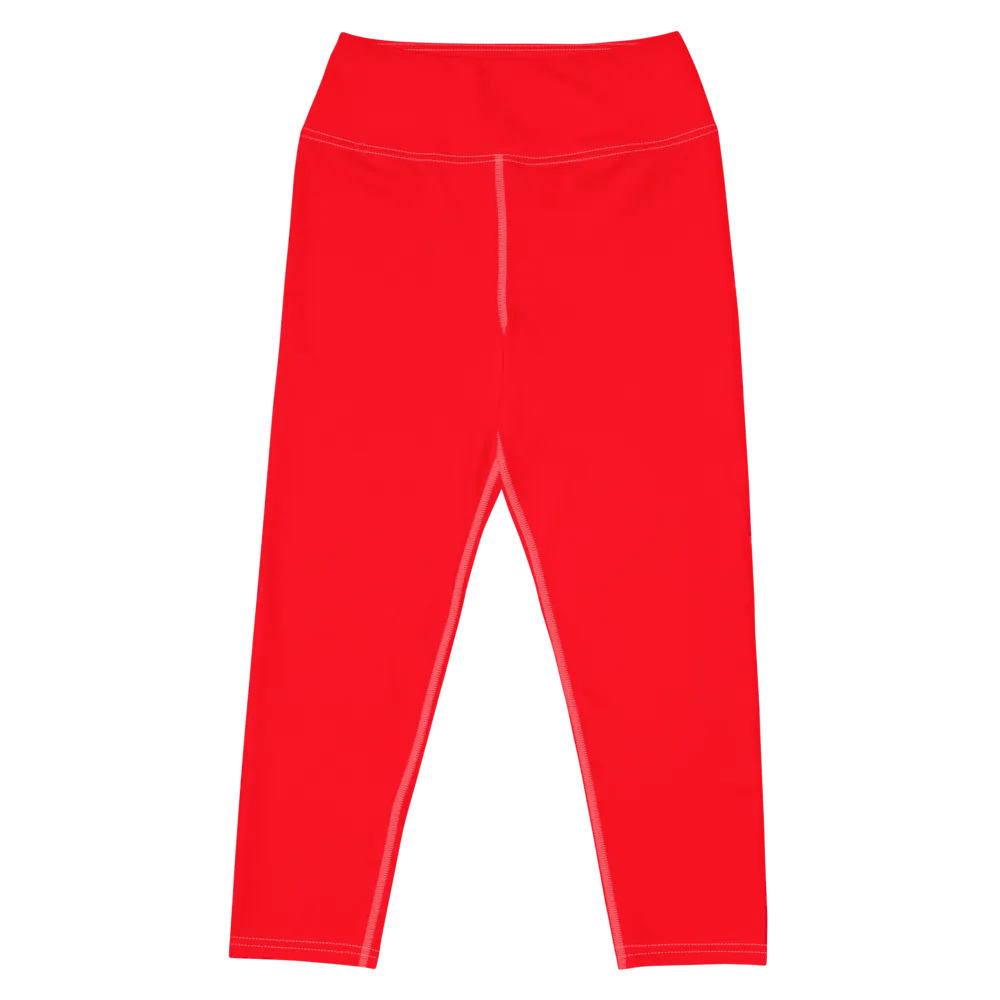 Bright Red Yoga Capri Leggings product image (5)
