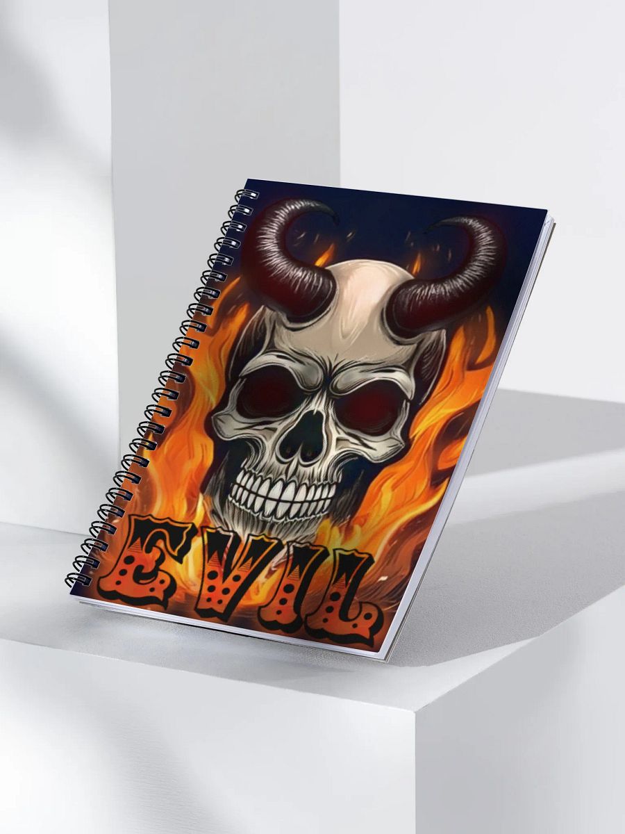 Fiery EVIL Skull Spiral Notebook product image (3)