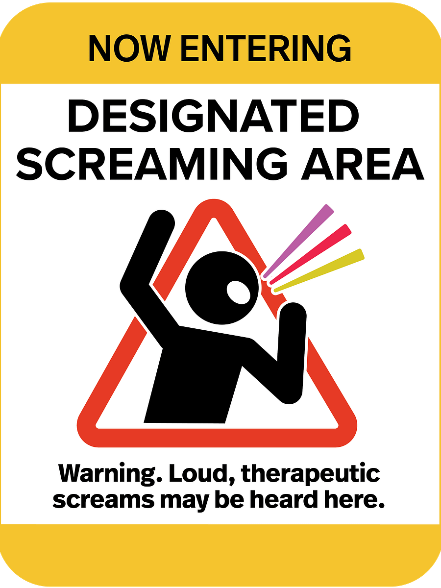 Screaming Area Sign - Instant Digital Download product image (1)
