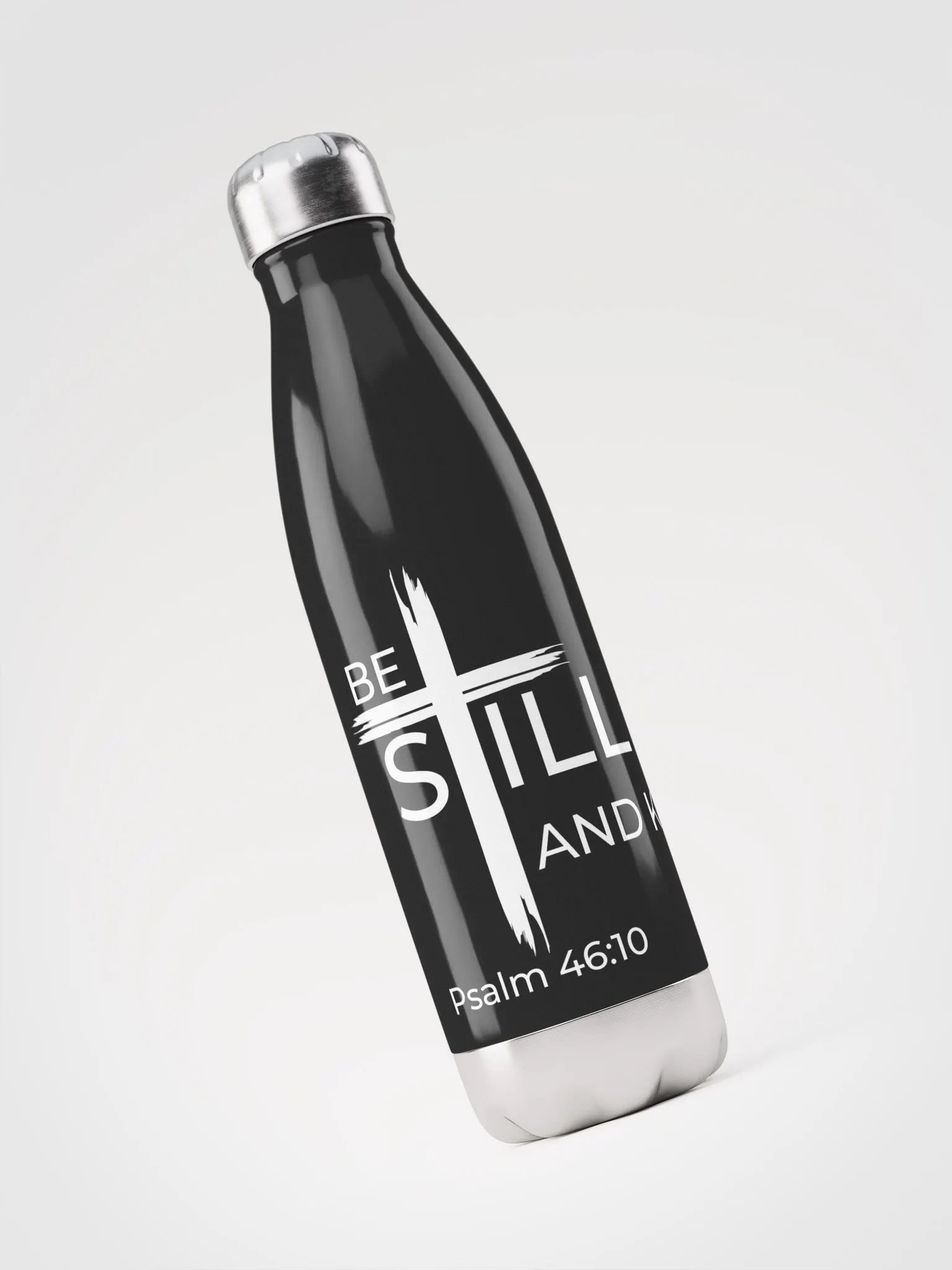 Psalm 46:10 Be still and know that I am God Stainless Steel Water Bottle product image (3)