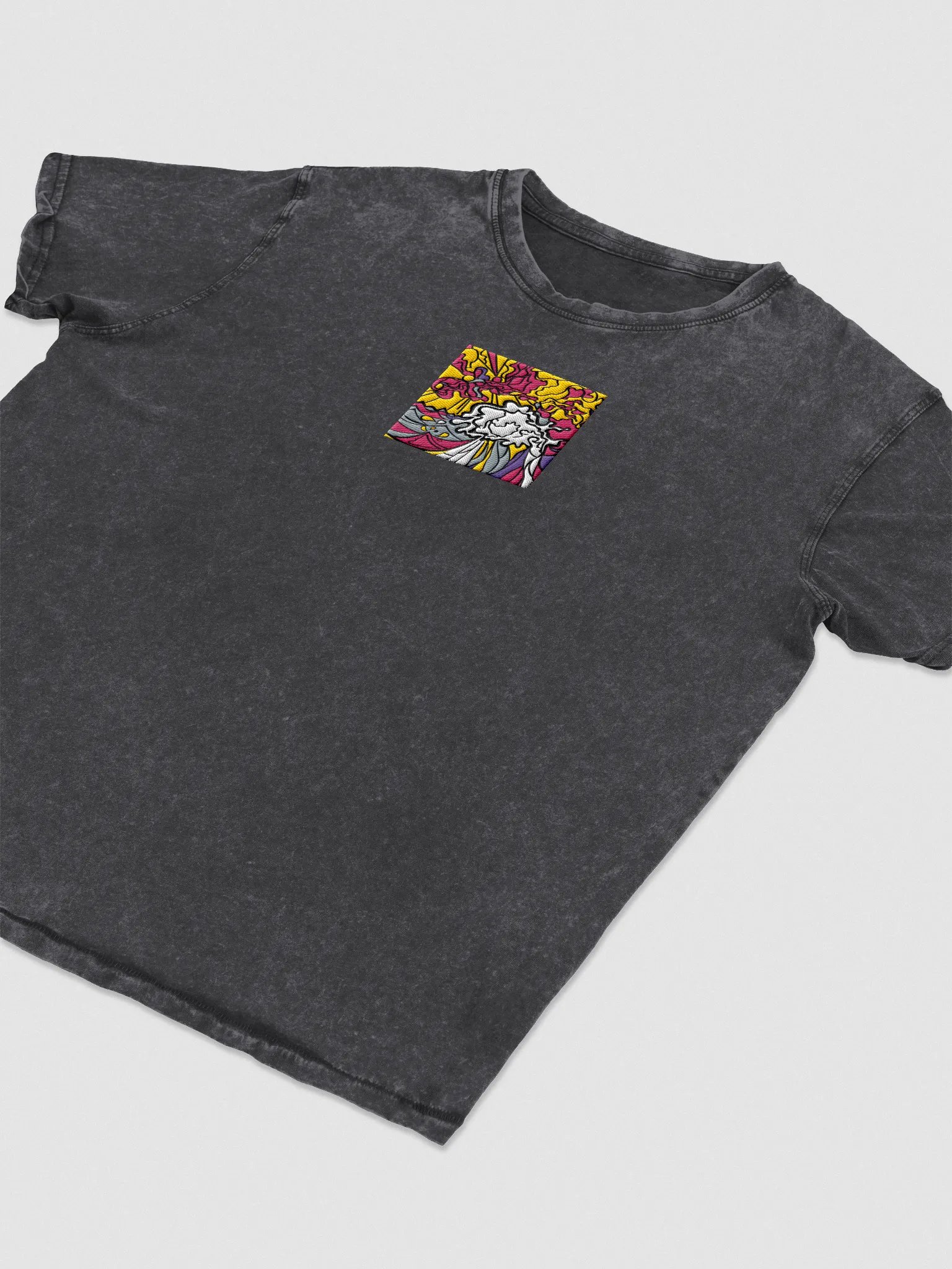 Vibrant Swirls Unisex Denim T-Shirt - Wave at Sunset product image (7)