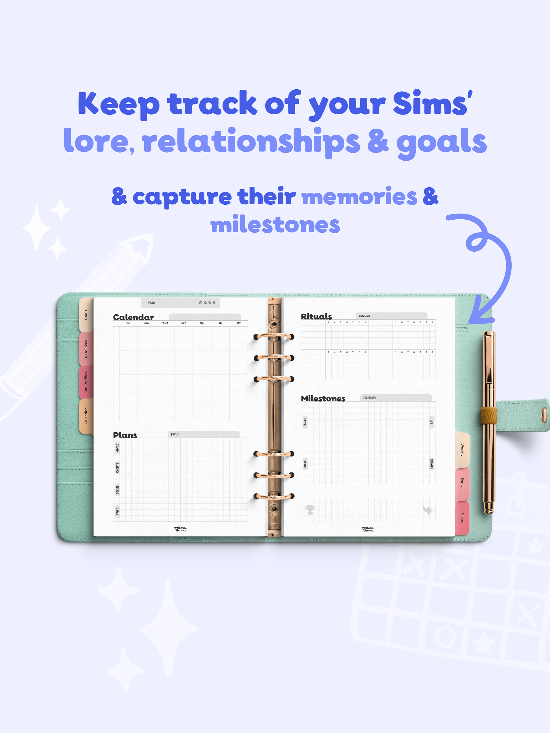 Sim Planner Printable product image (2)