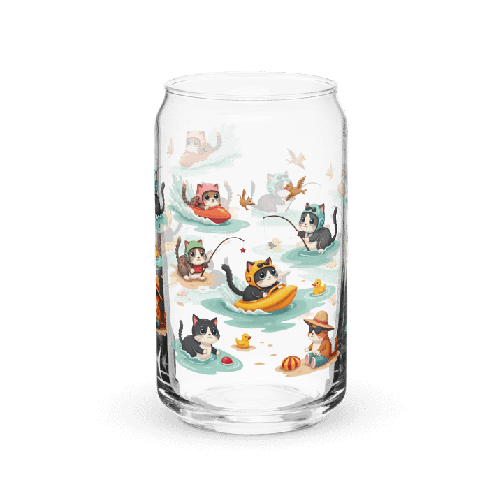 Purrfectly Fun Day in Destin Beach Cat-Inspired Can-Shaped Glass ( Libby Glass ) product image (1)