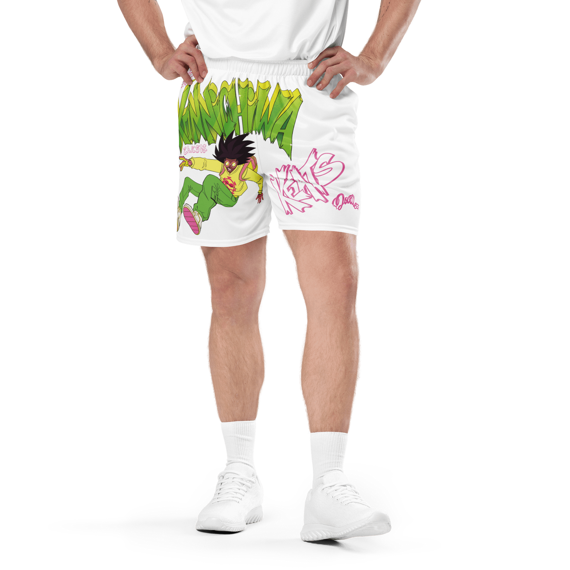 KONNICHIWA - White Mesh Shorts (with pockets) product image (4)