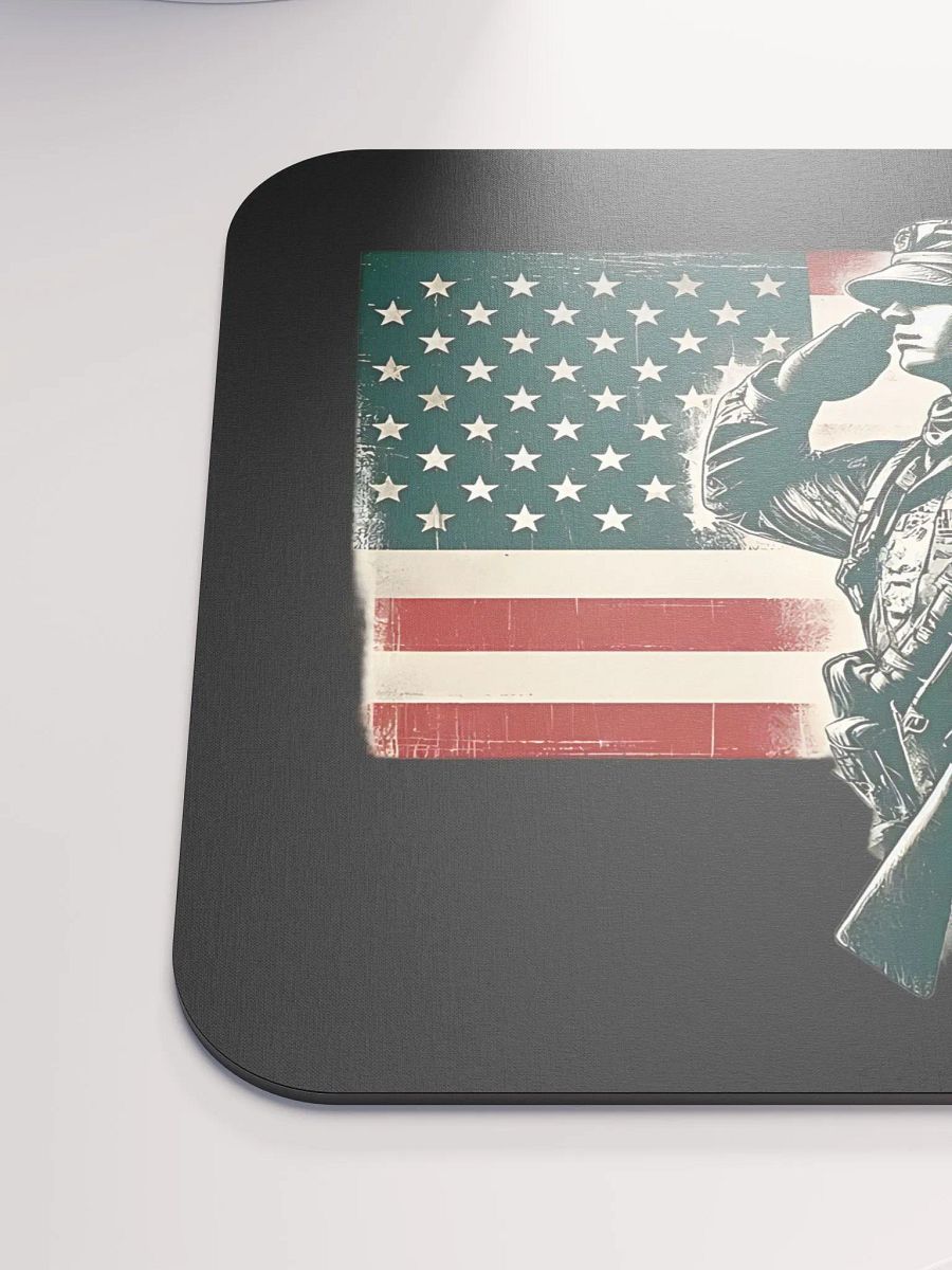 Saluting Soldier - Proud USA Patriotic Tribute Vintage Mouse Pad product image (6)