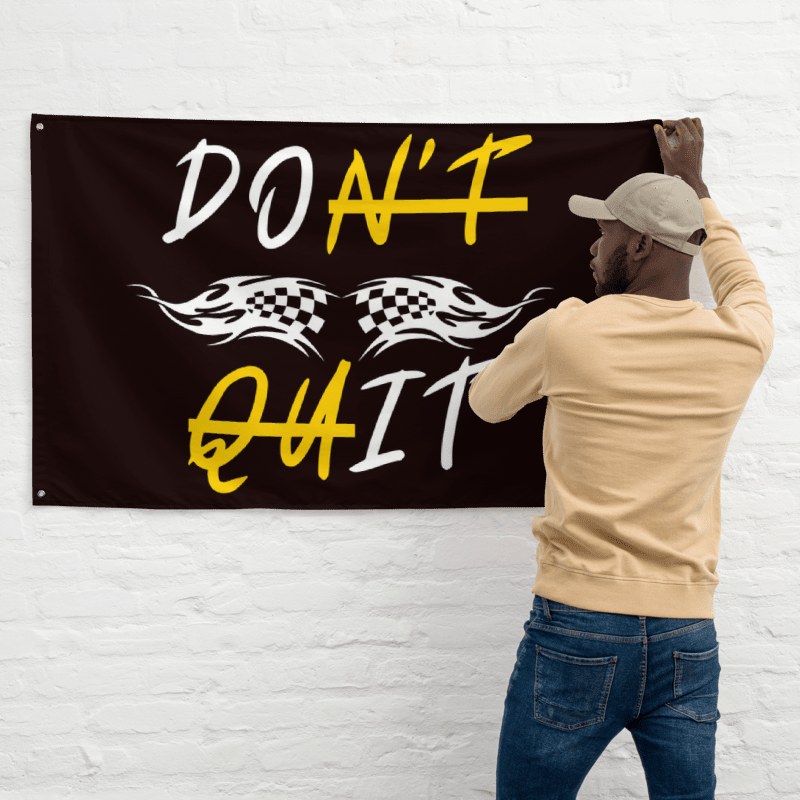 DON'T QUIT Neon Yellow All-Over Print Flag product image (1)