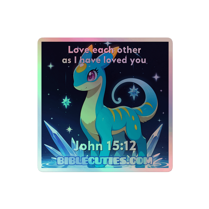 Bible Cuties Michali - Love each other as I have loved you Holographic Sticker product image (2)