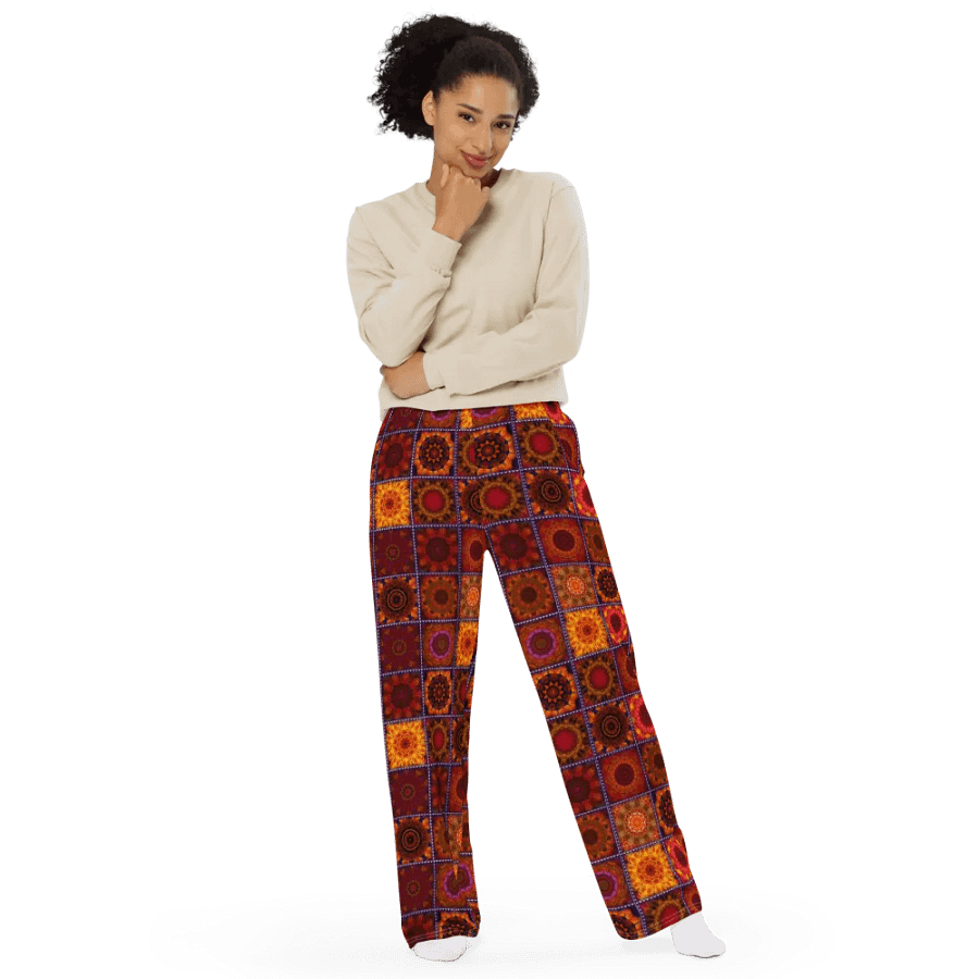 Orange Crazy Quilt Wideleg Pants product image (11)