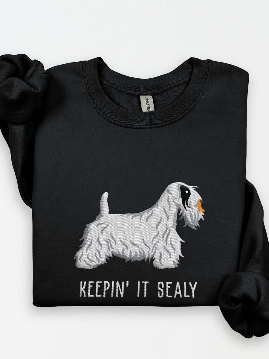 Keepin' It Sealy Sweatshirt (Embroidered) of a Sealyham Terrier(Black & White) product image (1)