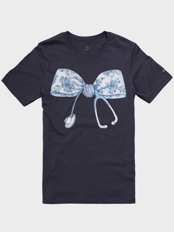 NSLB Custom Floral Stethoscope Bow Tee product image (2)
