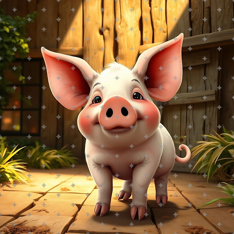 Sweet Piglet Wind Spinner Design PNG product image (2)