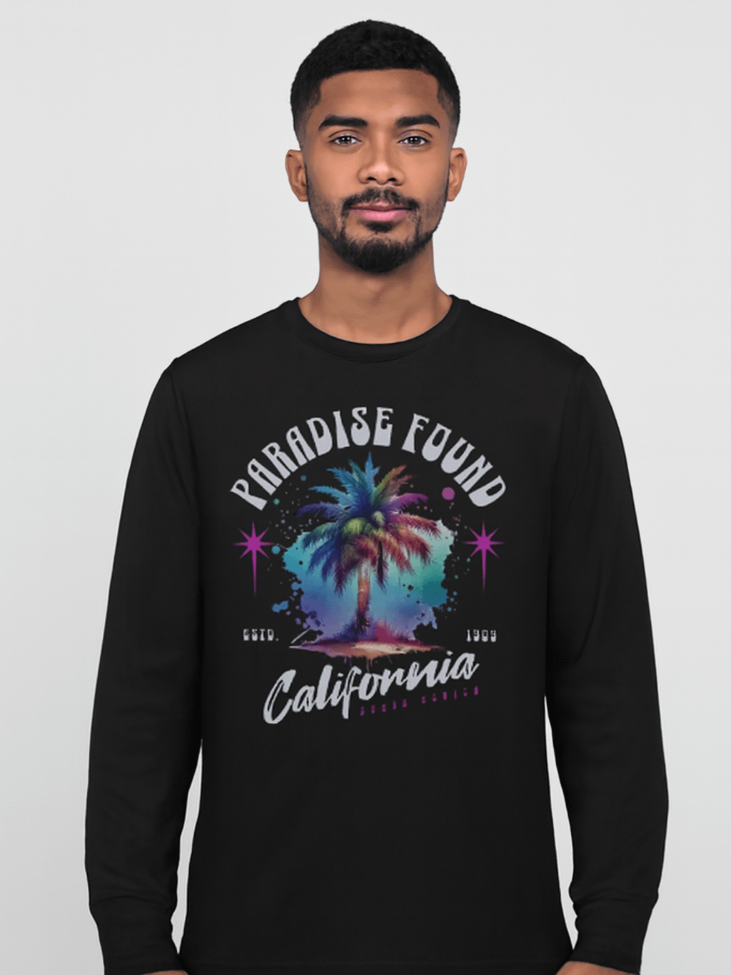 Tropical Splash Palm Tree Long Sleeve T-Shirt product image (1)