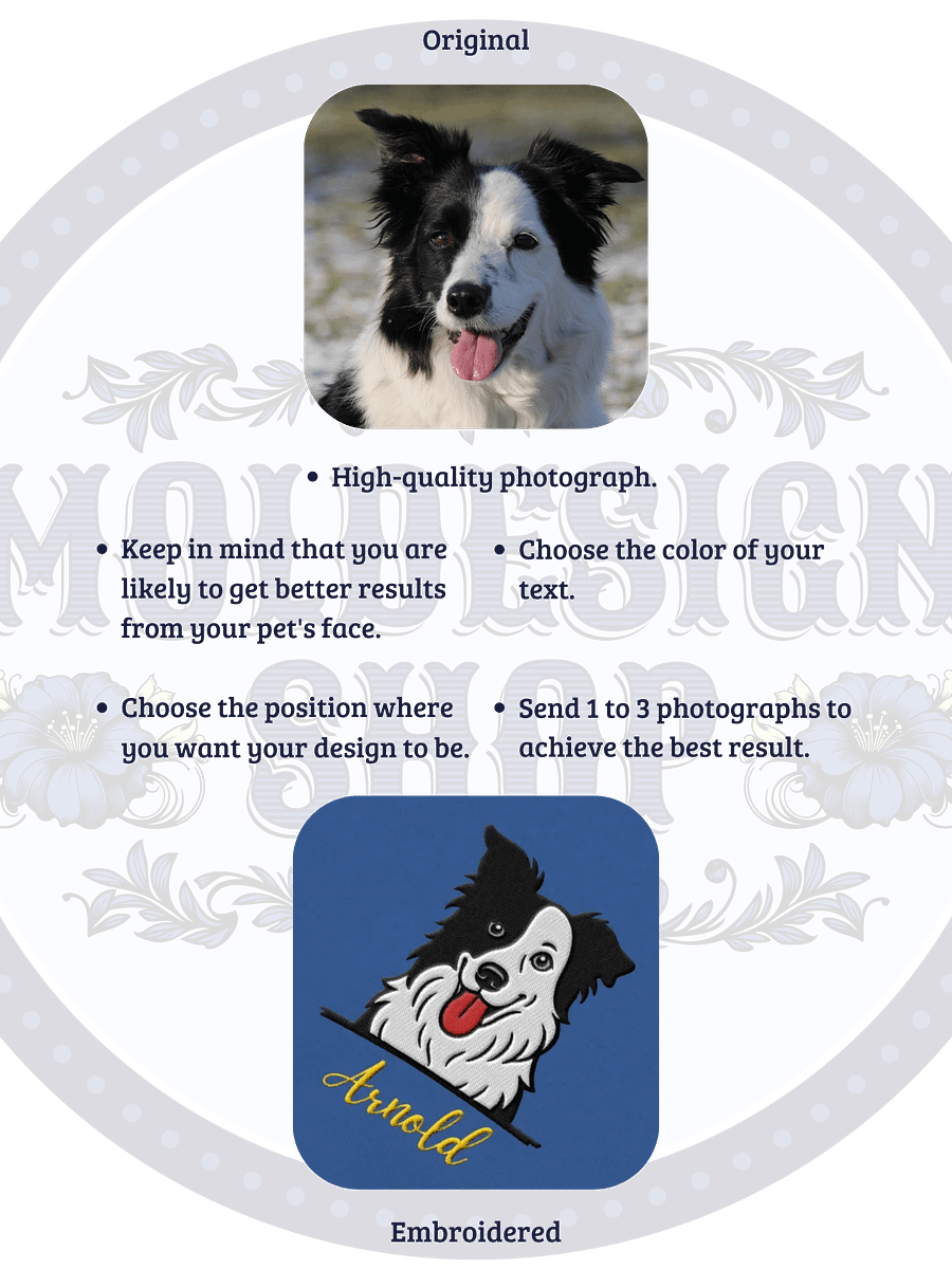 YOUR BORDER COLLIE! / SWEATSHIRT WITH PERSONALIZED NAME / EMBROIDERED product image (4)