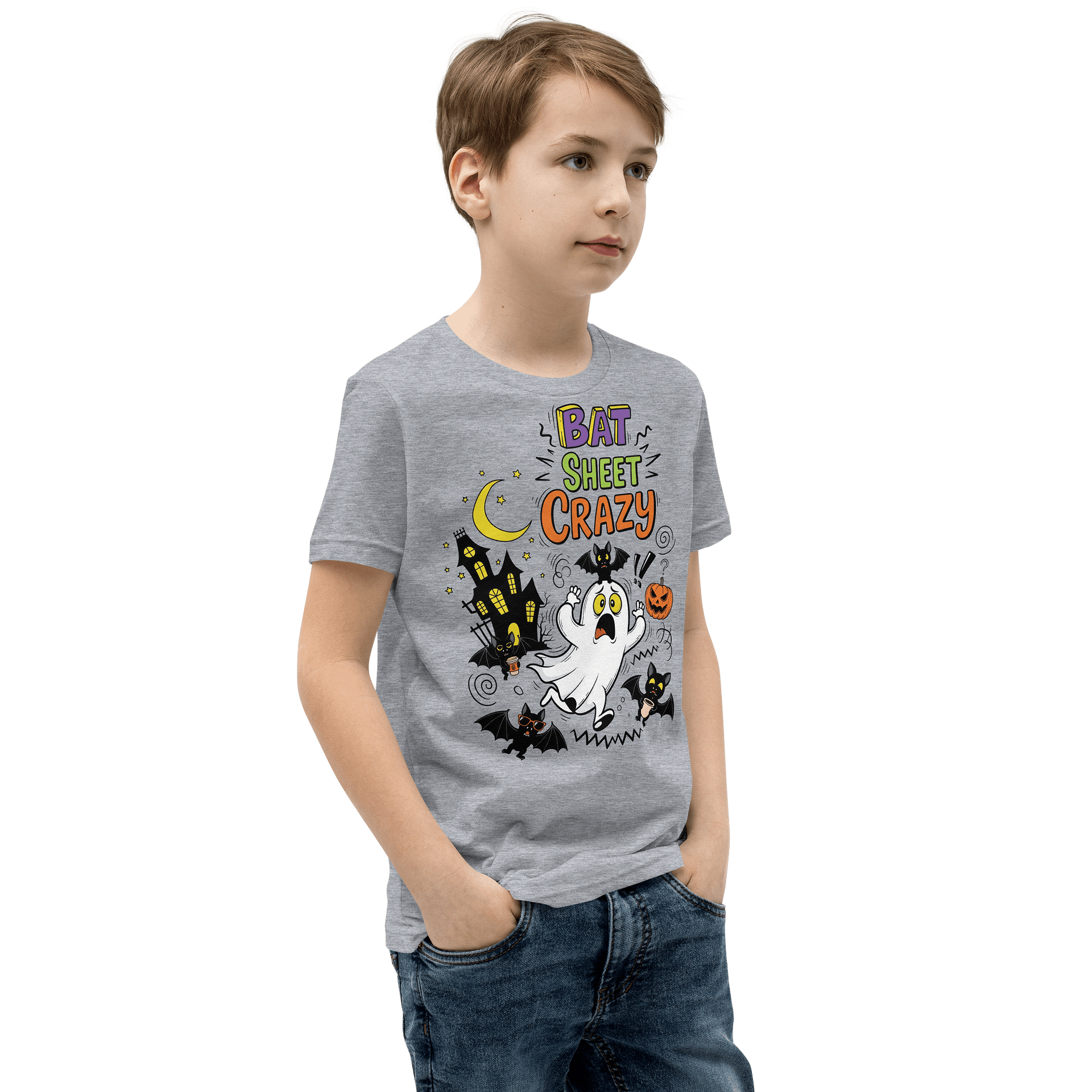Kids Crew Neck T-Shirt Sarcastic Halloween Bats product image (3)
