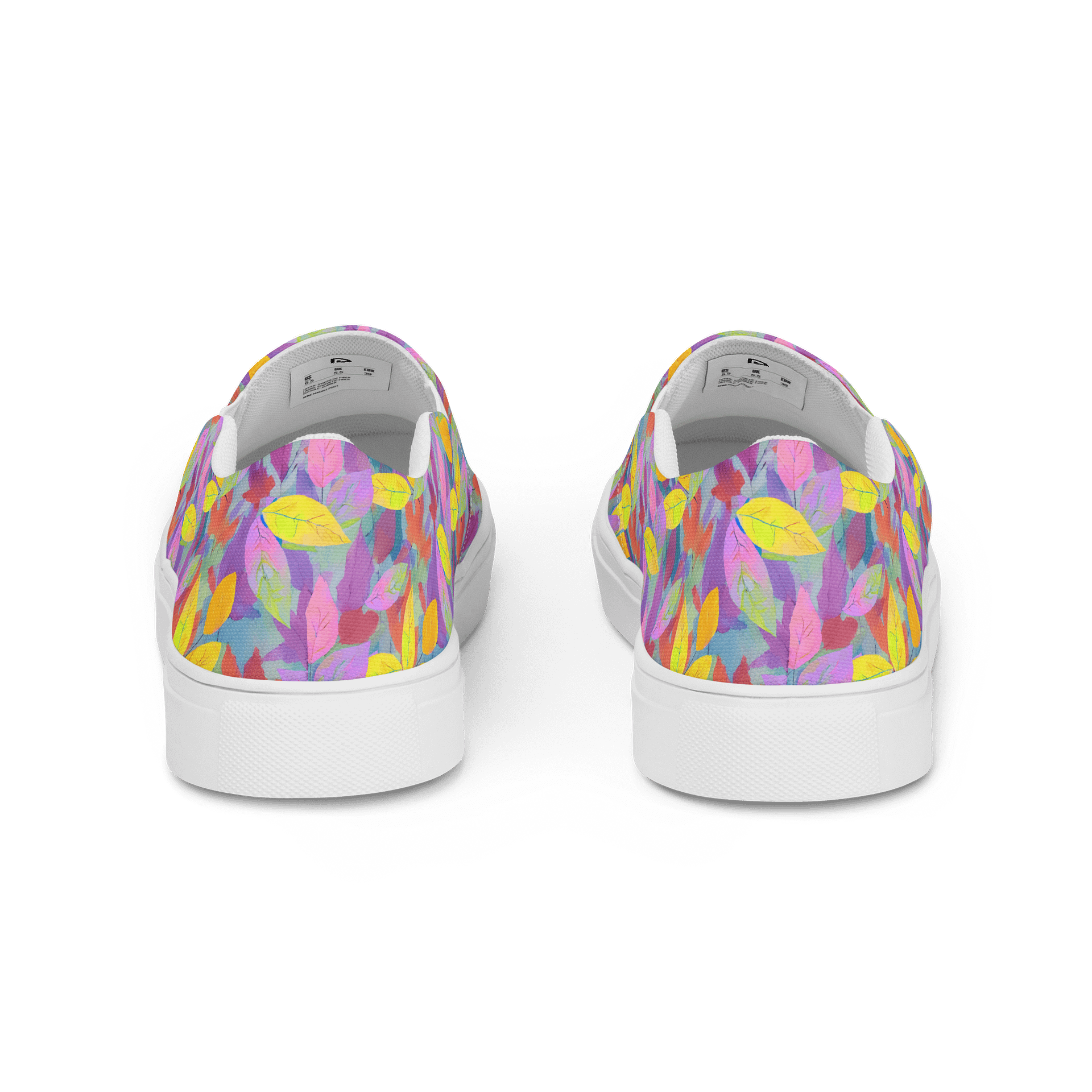 Yellow Pink Leaves Canvas Shoes product image (4)