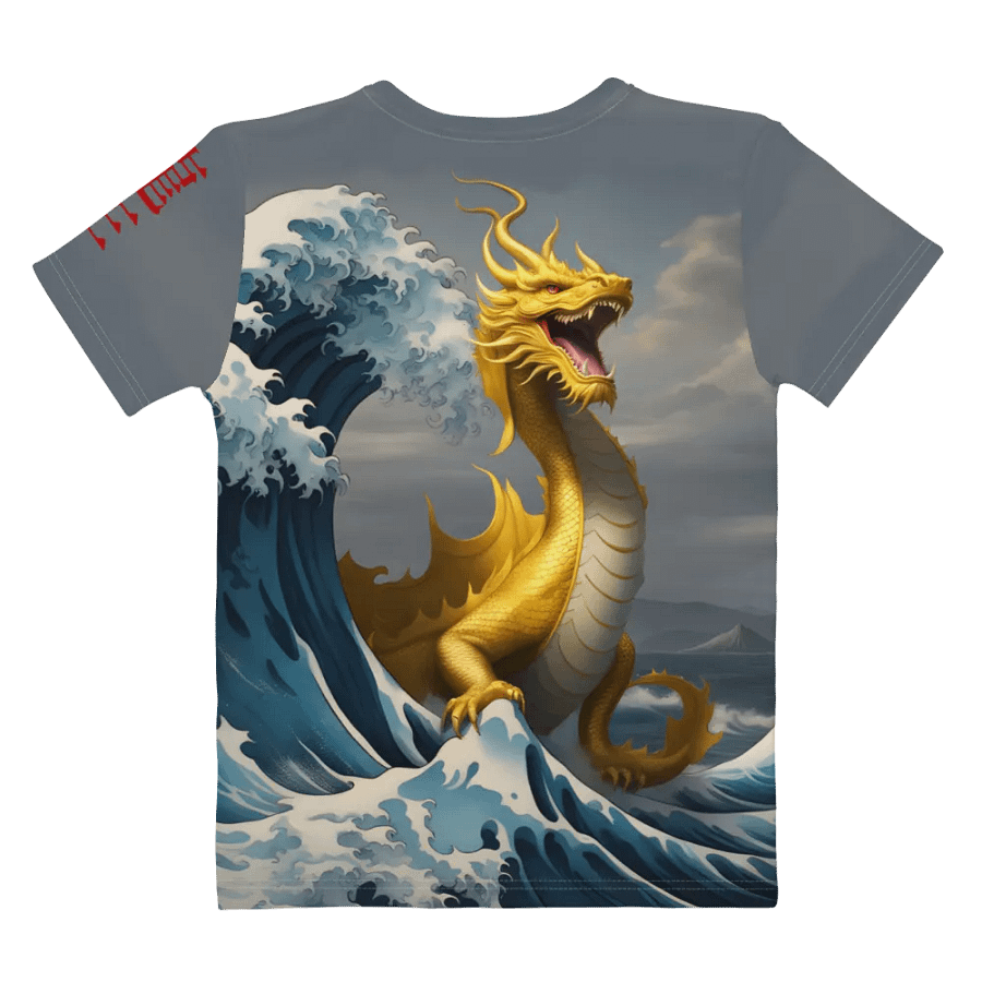 Dragon and the wave/ All-Over Print Women's Crew Neck T-Shirt by Sublicolor product image (4)