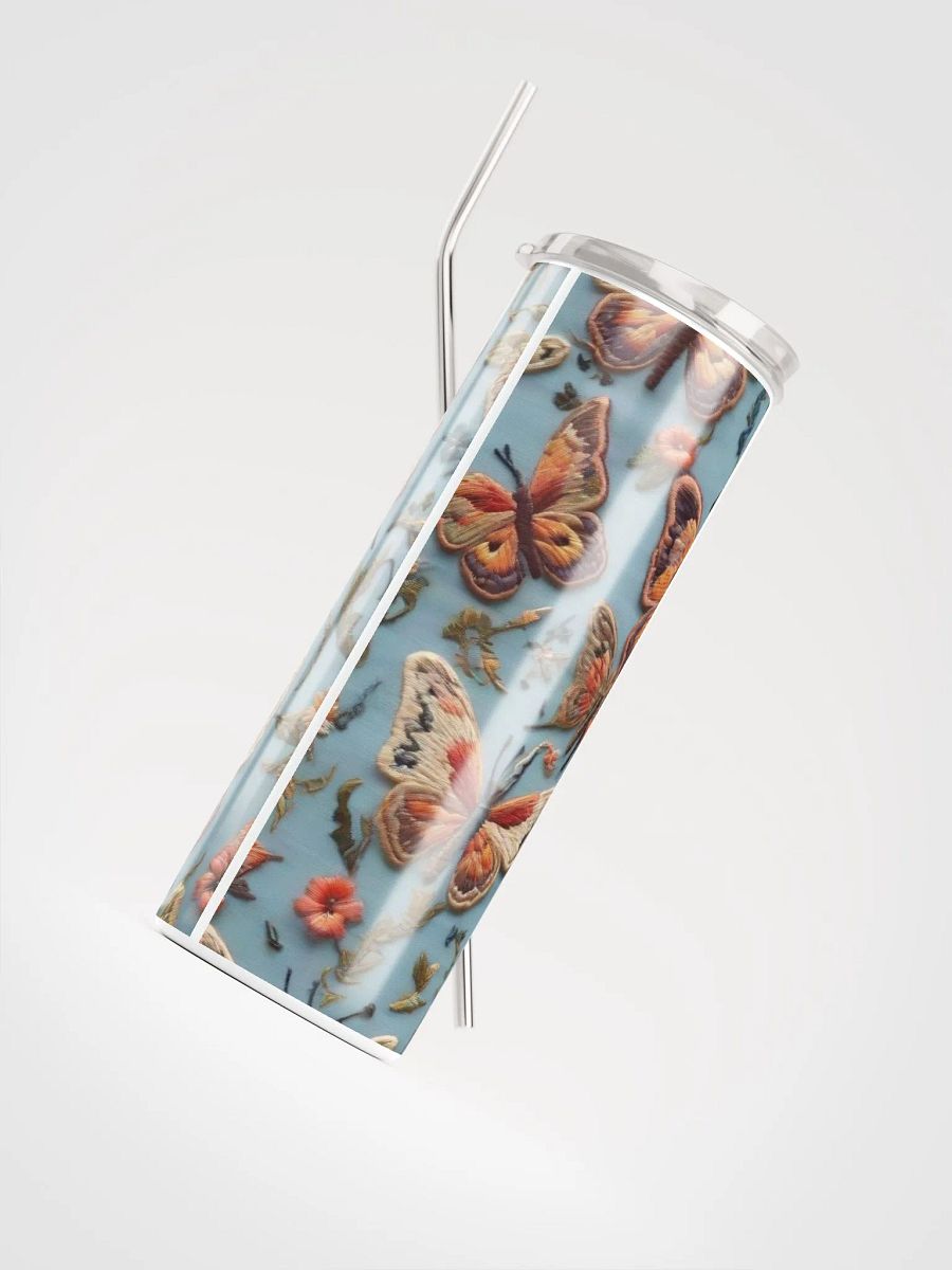 Elevate Every Sip with our Romantic Butterfly Embroidered Steel Tumbler! 🦋 product image (4)